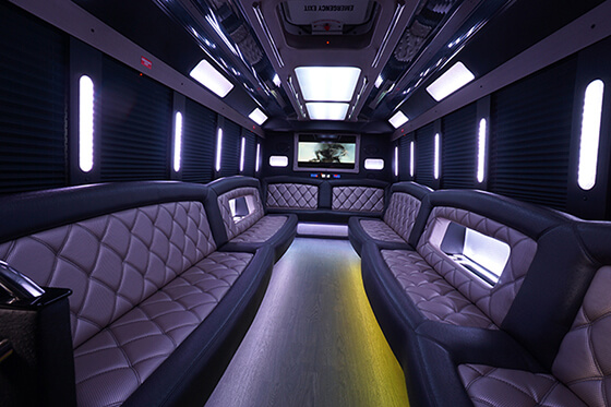 plush seating in a bus