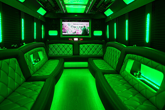 hardwood floor in a bus