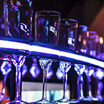 glasses in a limousine