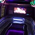 inside a large party bus from our party bus rental